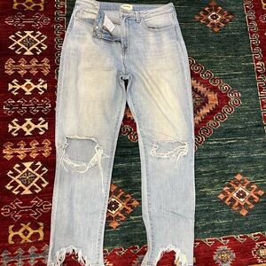 L'AGENCE Blue Boyfriend Jeans Distressed Vintage Style